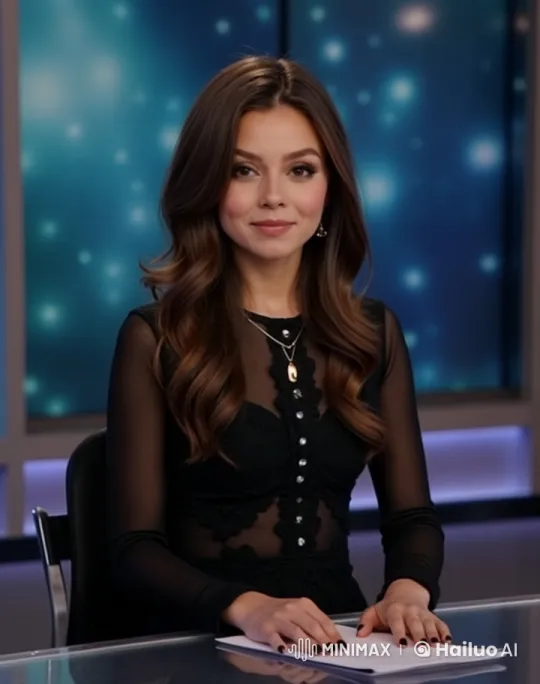 Virtual News Anchor with Ethereal Background – AI Generated Video | Hailuo AI