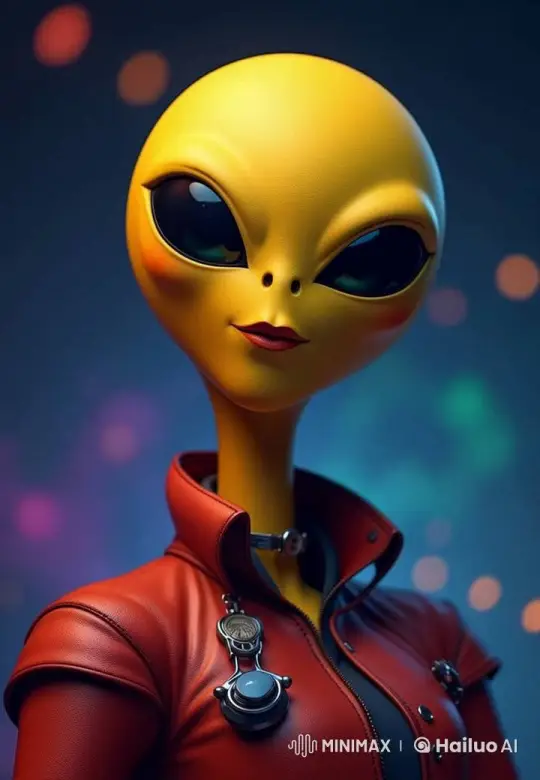 Seductive Alien Winks Flirtatiously in Live2D Animation – AI Generated Video | Hailuo AI