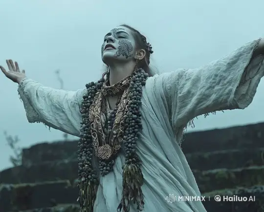 Viking Woman Invokes Gods with Raven in Live2D Animation – AI Generated Video | Hailuo AI