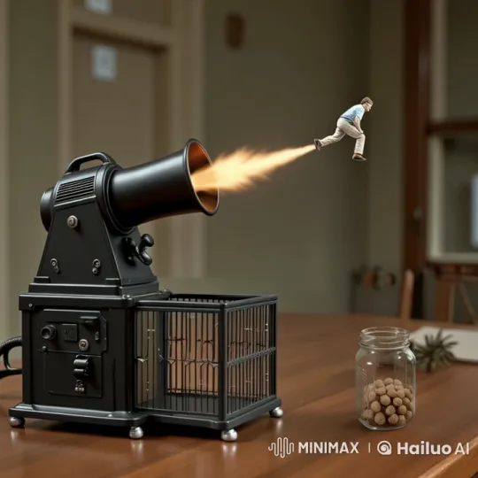 Tiny People Catapulted into Soup in Live2D Animation – AI Generated Video | Hailuo AI