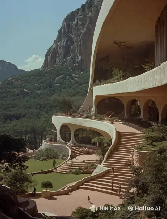 Futuristic Architecture Meets Natural Serenity in Live2D Animation – AI Generated Video | Hailuo AI