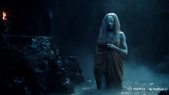 Enigmatic Goddess Emerges from Shadowy Crypt – AI Generated Video | Hailuo AI