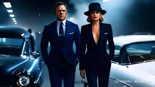 Daniel Craig and Margot Robbie Walk Aesthetically in Live2D Short Film – AI Generated Video | Hailuo AI