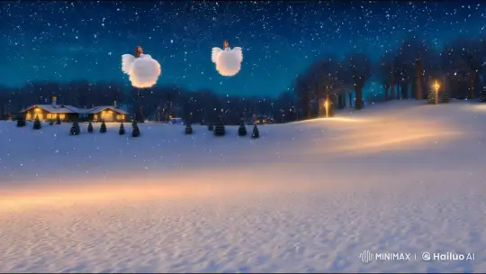 Peaceful Winter Wonderland with Angelic Chorus – AI Generated Video | Hailuo AI