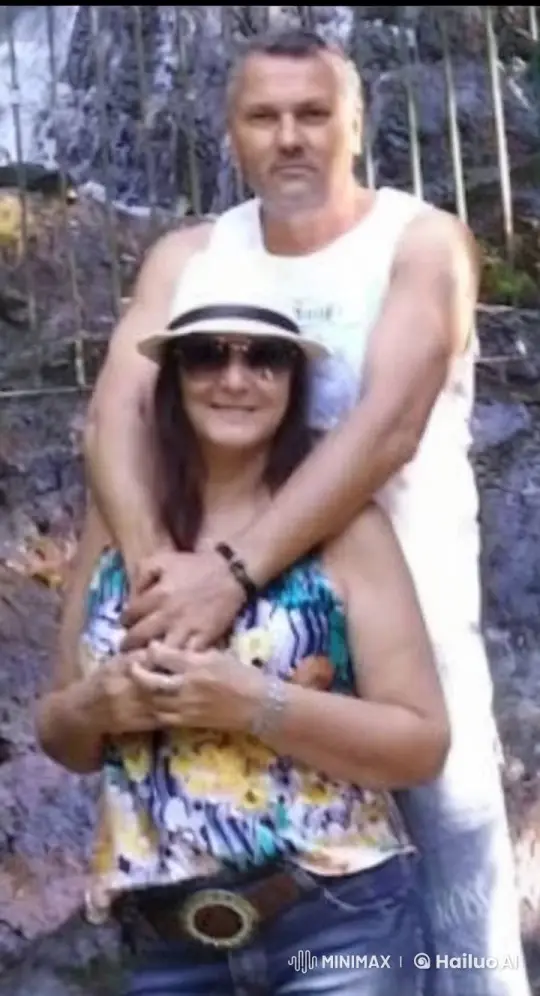 Affectionate Couple Embraces at Scenic Waterfall – AI Generated Video | Hailuo AI