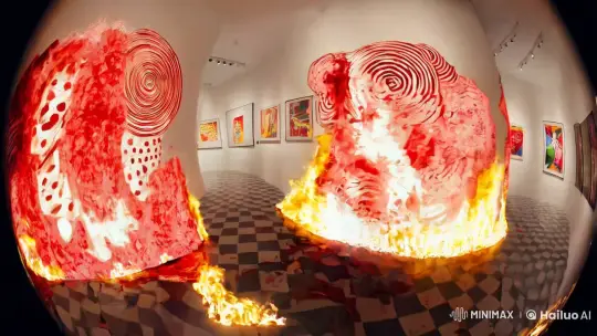 Manga-Inspired Art Transforms Minimalist Museum – AI Generated Video | Hailuo AI