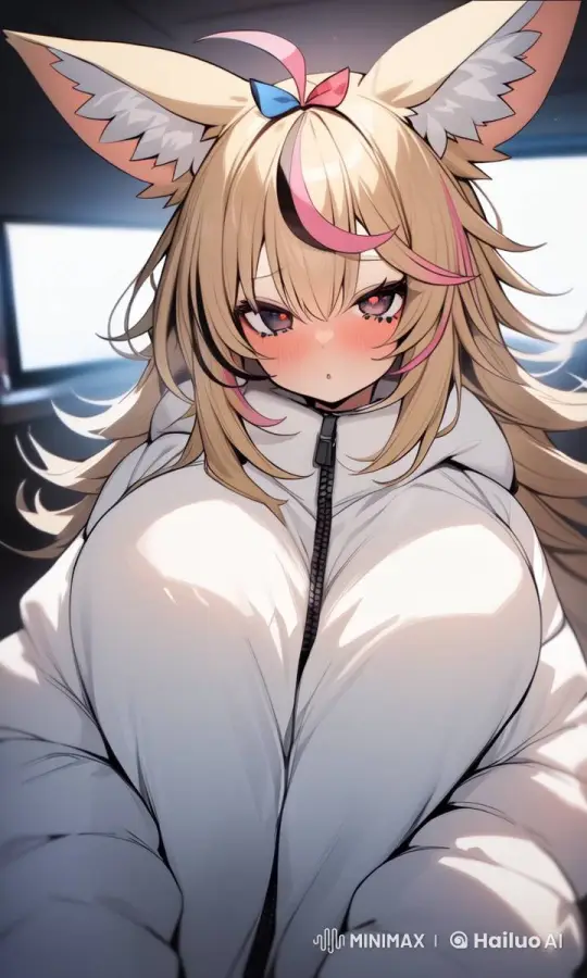 Embarrassed Character Covers Mouth with Jacket in Live2D Animation – AI Generated Video | Hailuo AI