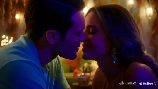 Intimate Romantic Kiss Captured in Artistic Setting – AI Generated Video | Hailuo AI