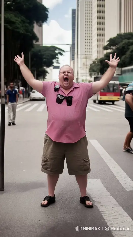 Urban Street Speaker Captivates with Animated Gestures – AI Generated Video | Hailuo AI