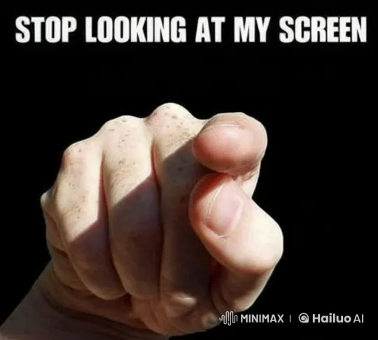 Animated Finger Flick Warns Viewer to Stop Looking at Screen – AI Generated Video | Hailuo AI