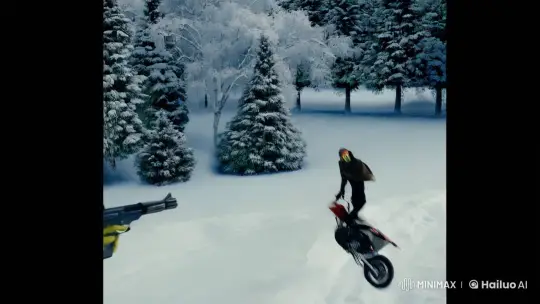 Grinch-Ski Masked Acrobat: Winter Wonderland Stunt – AI Generated Video | Hailuo AI