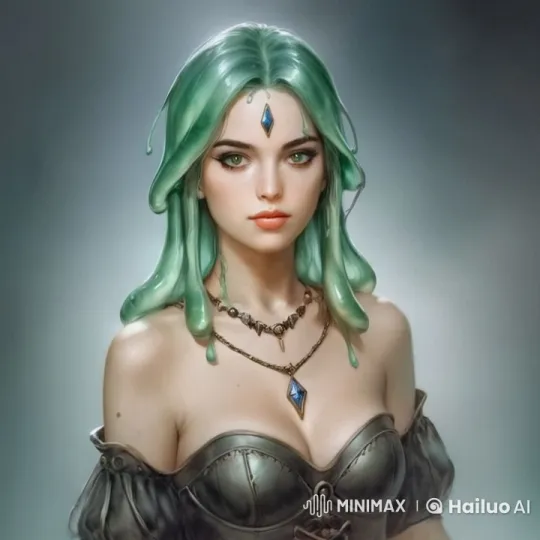Mystical Character Bowing with Flowing Green Hair – AI Generated Video | Hailuo AI