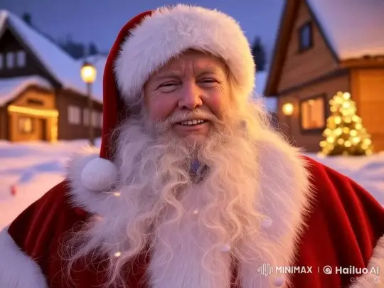 Joyful Santa in Animated Christmas Village – AI Generated Video | Hailuo AI