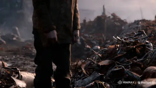 Boy Discovers Glowing Robot Arm in Post-Apocalyptic Wasteland – AI Generated Video | Hailuo AI