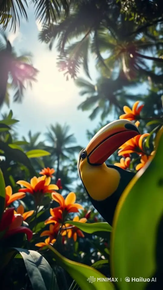 4K Live2D Jungle Scene with Toucan – AI Generated Video | Hailuo AI