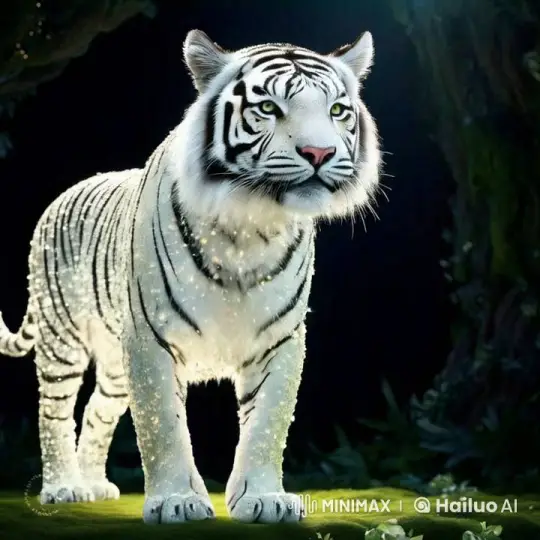 White Tiger Transforms into Magical Supermodel – AI Generated Video | Hailuo AI