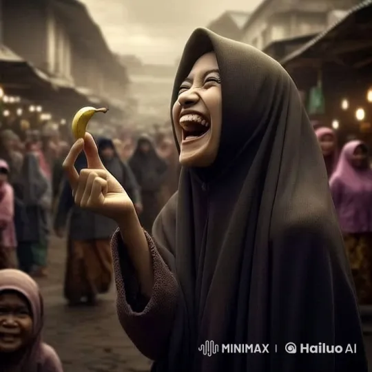 Vibrant Market Scene with Laughing Woman – AI Generated Video | Hailuo AI