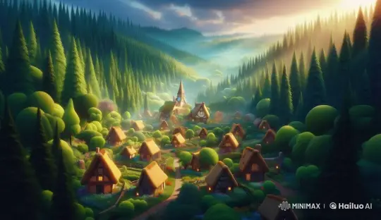 Quaint Village Life in Live2D with Serene Forest Setting – AI Generated Video | Hailuo AI