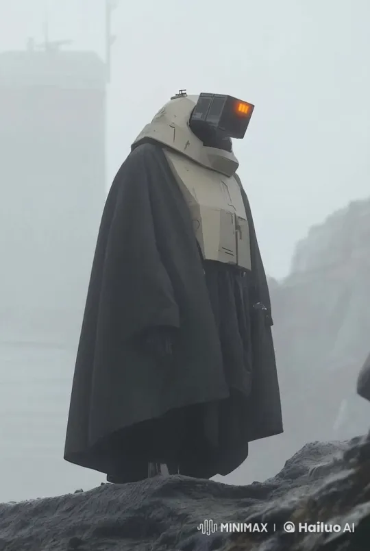 Robotic Walker in Mysterious Rocky Terrain – AI Generated Video | Hailuo AI