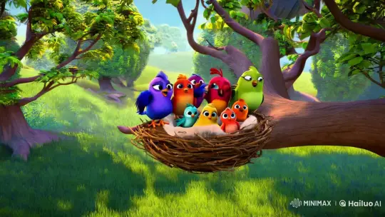 Lush Forest: Birds Nest in Pixar Animation – AI Generated Video | Hailuo AI