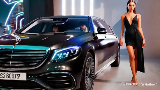 Mercedes S500: Sophistication Meets Futuristic Cityscape – AI Generated Video | Hailuo AI
