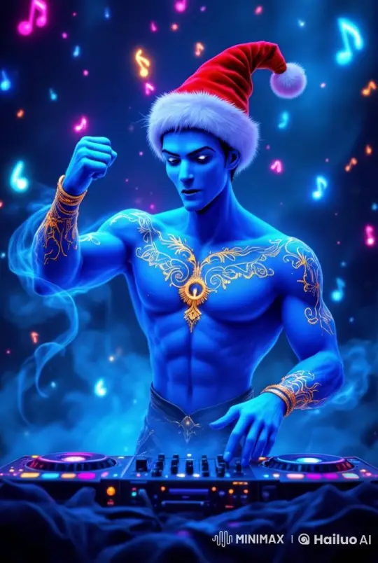 Mystical DJ Genie Celebrates Music with Festive Flair – AI Generated Video | Hailuo AI