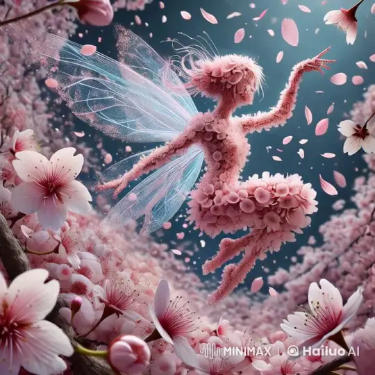 Fairy Ballerina Dances Gracefully in Cherry Blossom Garden – AI Generated Video | Hailuo AI