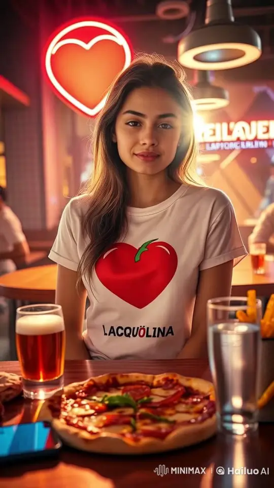 Live2D Animated Girl Enjoying Dinner in Warm Restaurant – AI Generated Video | Hailuo AI