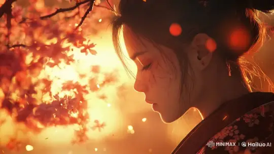 Woman's Anger Revealed Amidst Serene Sunset Beauty – AI Generated Video | Hailuo AI