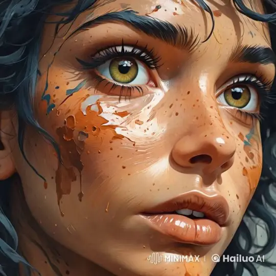 Introspective Portrait: Painted Face with Contemplative Expression – AI Generated Video | Hailuo AI