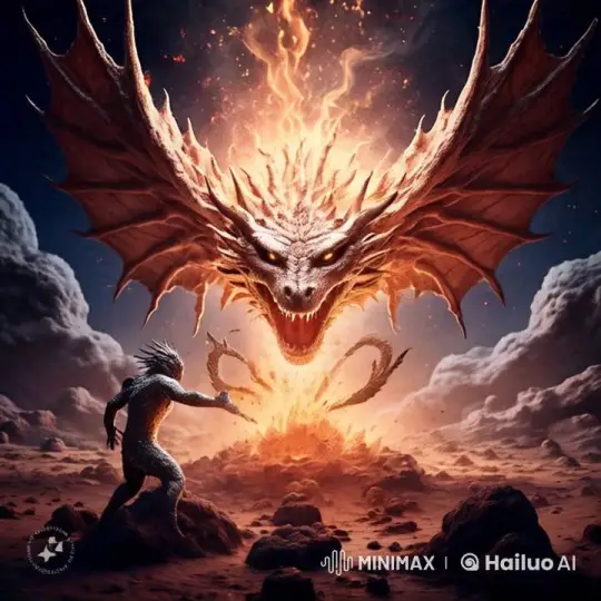 Epic Battle of Celestial Dragon and Shadow Warriors – AI Generated Video | Hailuo AI