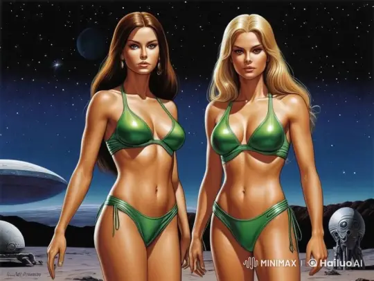Joyful Women in Futuristic Space Cheering – AI Generated Video | Hailuo AI