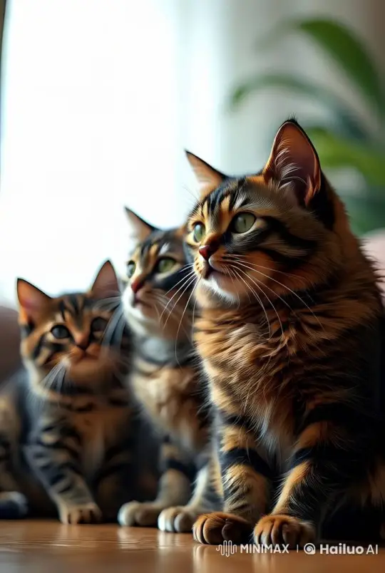 Title: Gangsta Cats Chill in a Cozy Living Room – AI Generated Video | Hailuo AI