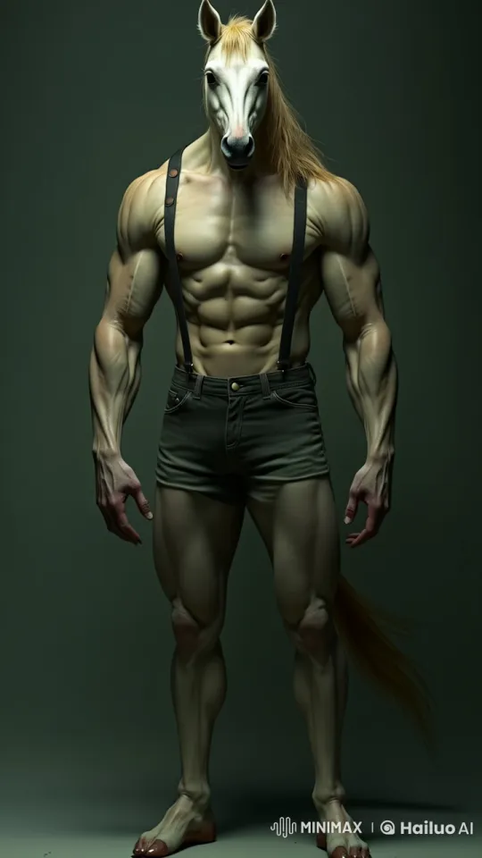 Muscular Horse-Headed Character in Live2D Animation – AI Generated Video | Hailuo AI