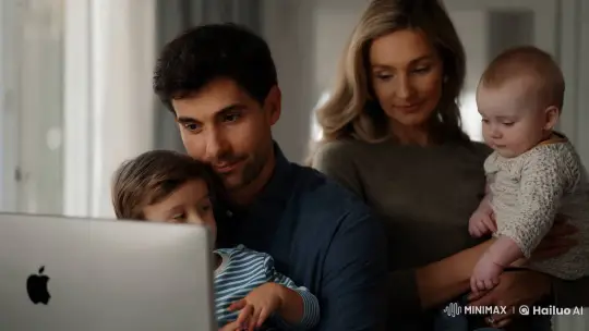 Family Harmony Captured in Intimate, Aesthetic Scene – AI Generated Video | Hailuo AI