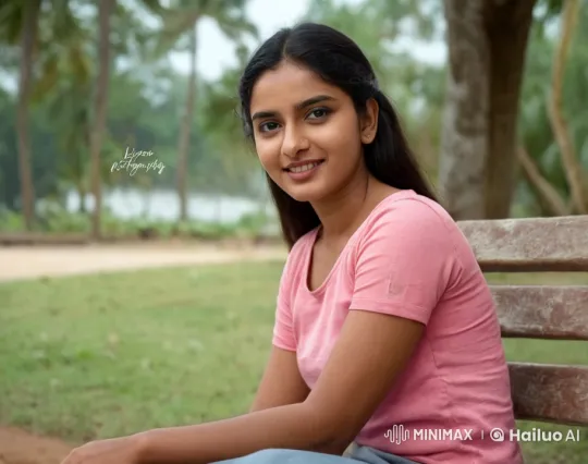 Young Woman in Park: Serene Smile and Natural Beauty – AI Generated Video | Hailuo AI