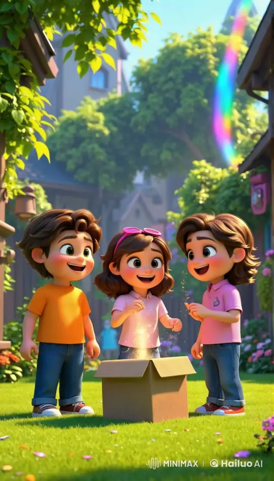 Children Discover Magic Dust in Enchanted Garden – AI Generated Video | Hailuo AI
