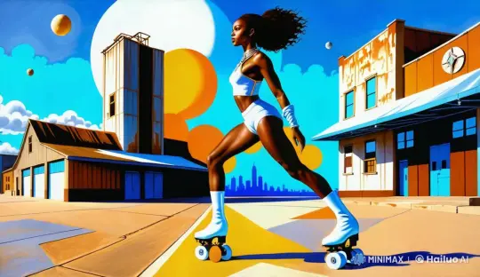 Confident Skater Glides Through Colorful Cityscape – AI Generated Video | Hailuo AI