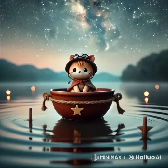 Cute Kitten Wishes Under Starry Night Sky – AI Generated Video | Hailuo AI