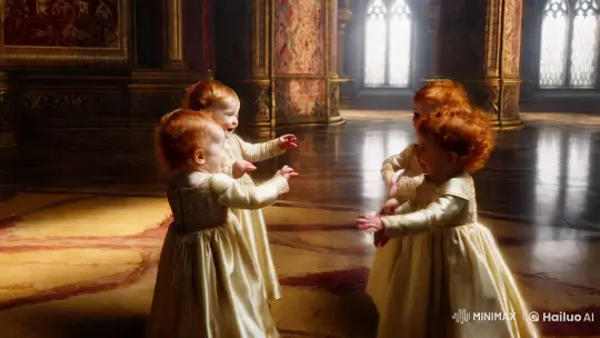 Aesthetic Video of Royal Triplets in Red Keep's Splendor – AI Generated Video | Hailuo AI