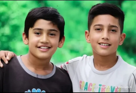 Innocent Friendship Moment: Boys Share Affectionate Kiss – AI Generated Video | Hailuo AI