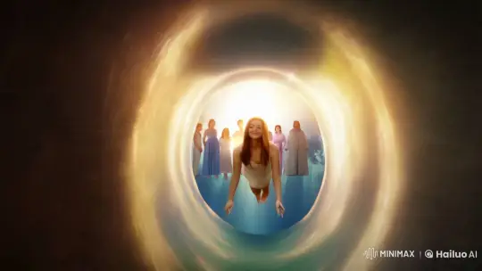 Soul's Ethereal Journey Through Radiant Tunnel – AI Generated Video | Hailuo AI