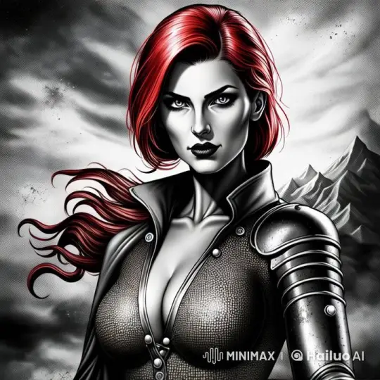 Red-Haired Woman Smiles with Flowing Hair in Animated Landscape – AI Generated Video | Hailuo AI