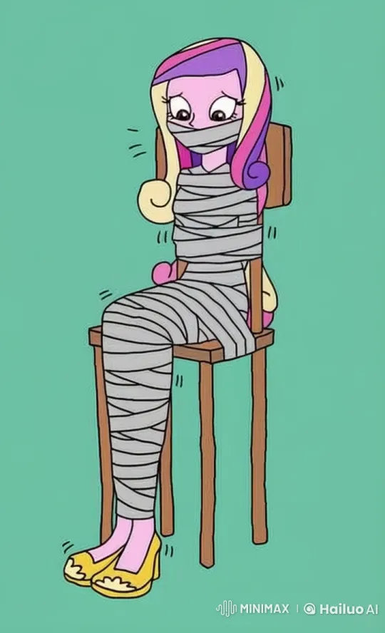 Distressed Character Struggles in Bondage Chair – AI Generated Video | Hailuo AI