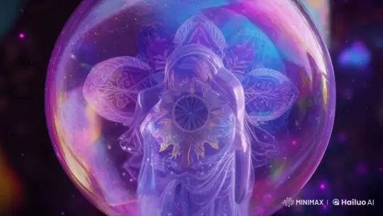 Mystical Figure Emerges from Glowing Bubble – AI Generated Video | Hailuo AI