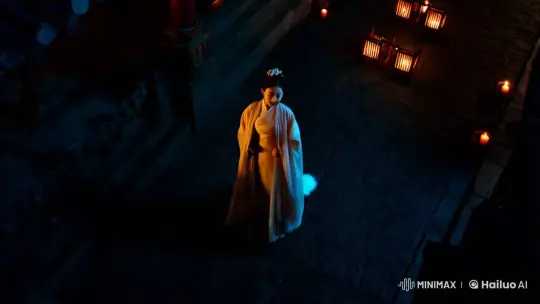 Woman Transforms into Fox at Night in Hanfu – AI Generated Video | Hailuo AI