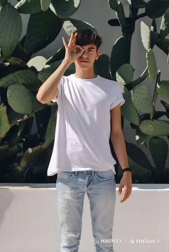 Male Model Showcases Casual Wear in Live2D Video – AI Generated Video | Hailuo AI