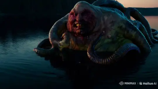 Nightmarish Creature Emerges from Bottomless Lake – AI Generated Video | Hailuo AI