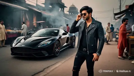 Aarav in Jaipur: Luxury Car, Gritty Setting, Fashionable Presence – AI Generated Video | Hailuo AI