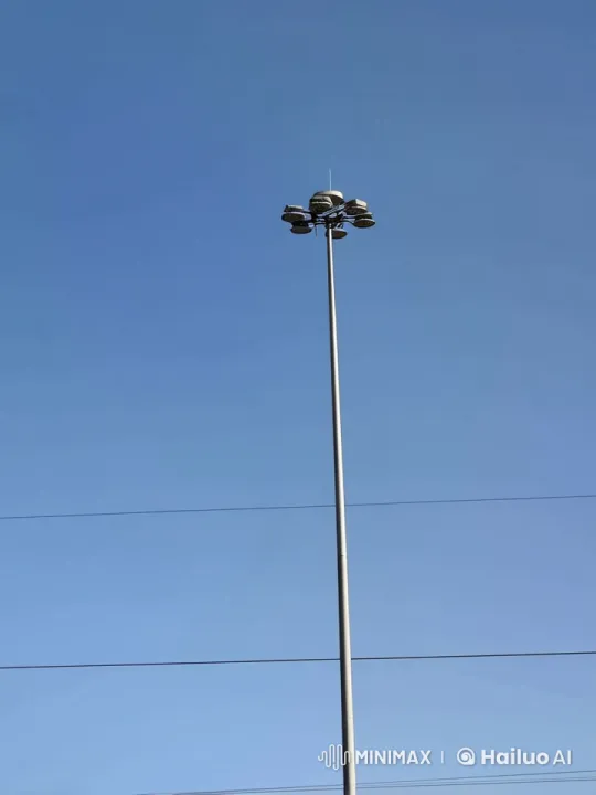 Drone's Flight Past Illuminated Light Pole – AI Generated Video | Hailuo AI
